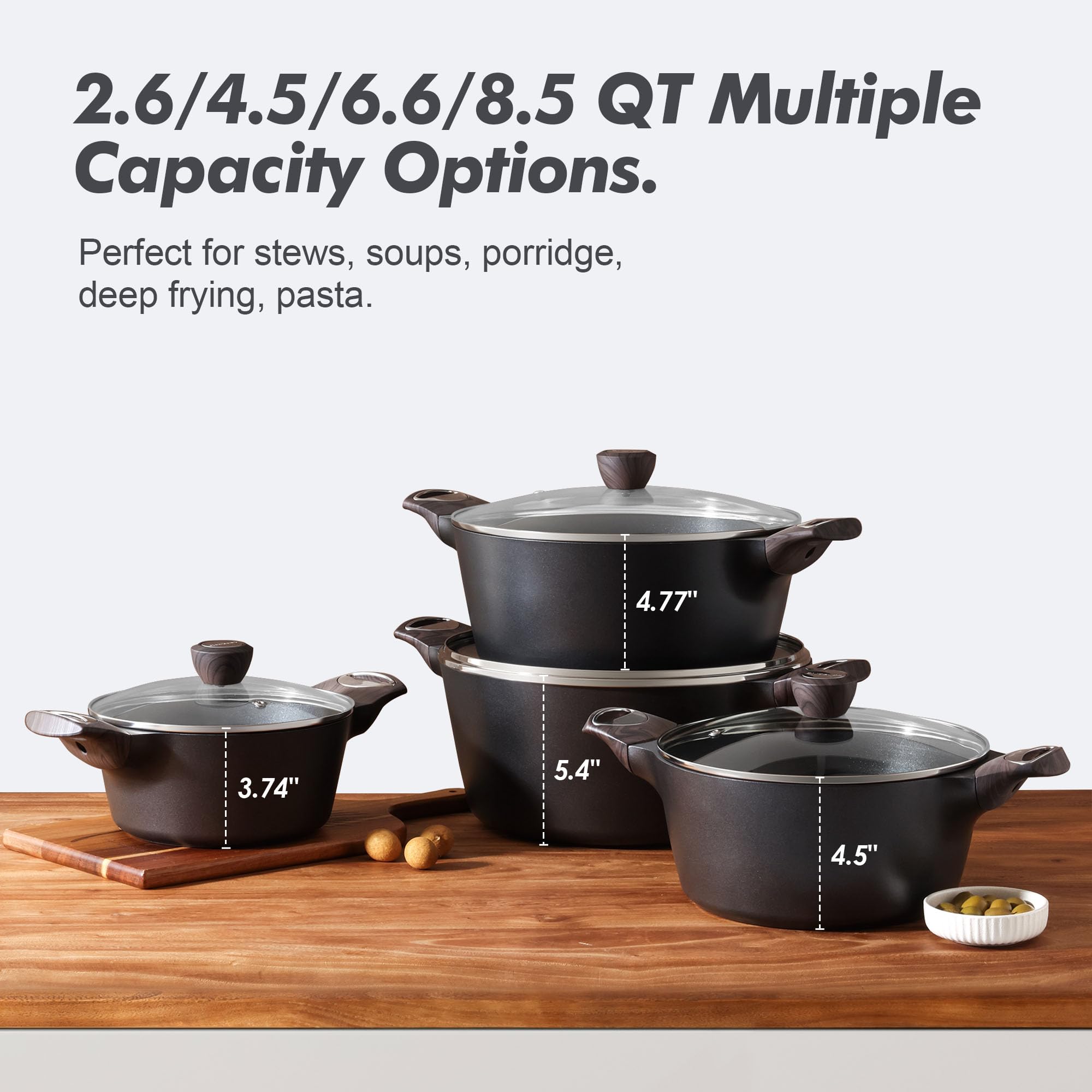 SENSARTE induction-compatible bottom delivers quick, even heating on any stove.