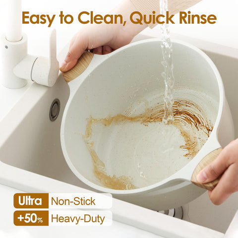 SENSARTE stock pot with no rivets cleans quickly after use