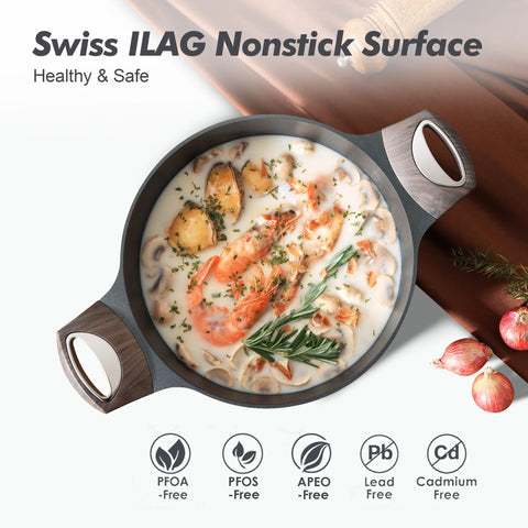 SENSARTE stock pot bottom highlights a thick base for induction compatibility.