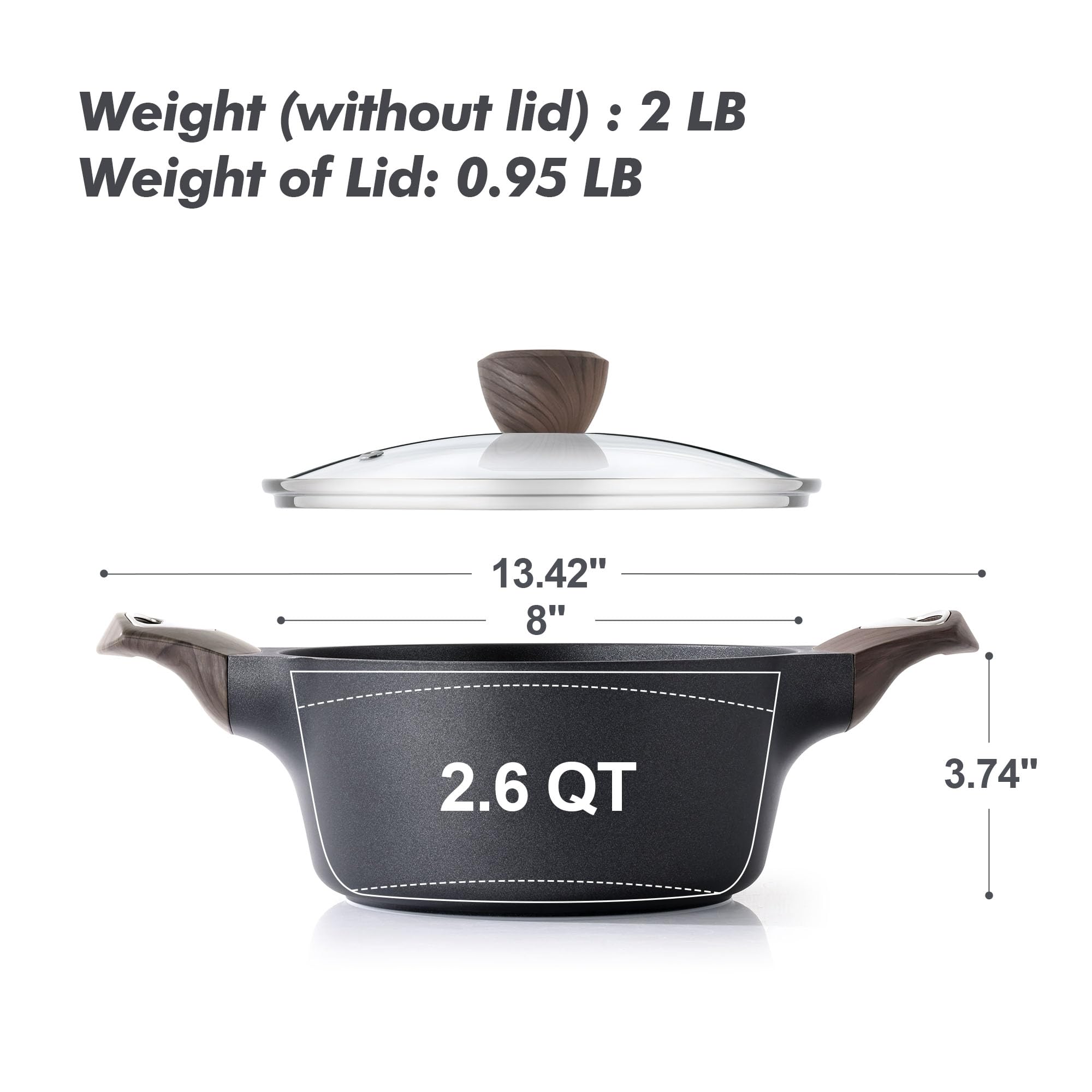 SENSARTE easy-clean stockpot ready for quick wipe-down.