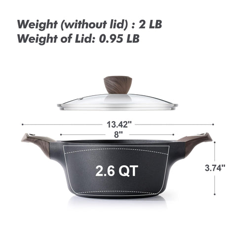 SENSARTE easy-clean stockpot ready for quick wipe-down.