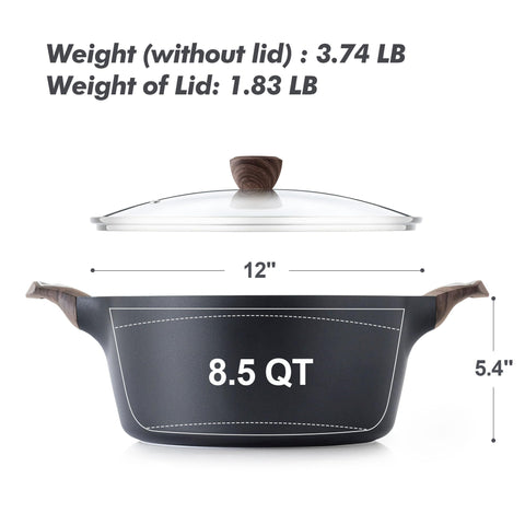 SENSARTE stock pot interior view showing consistent heat distribution.