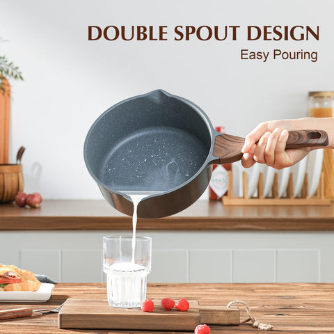 SENSARTE Swiss granite coating surface shows durable nonstick for low-oil cooking.