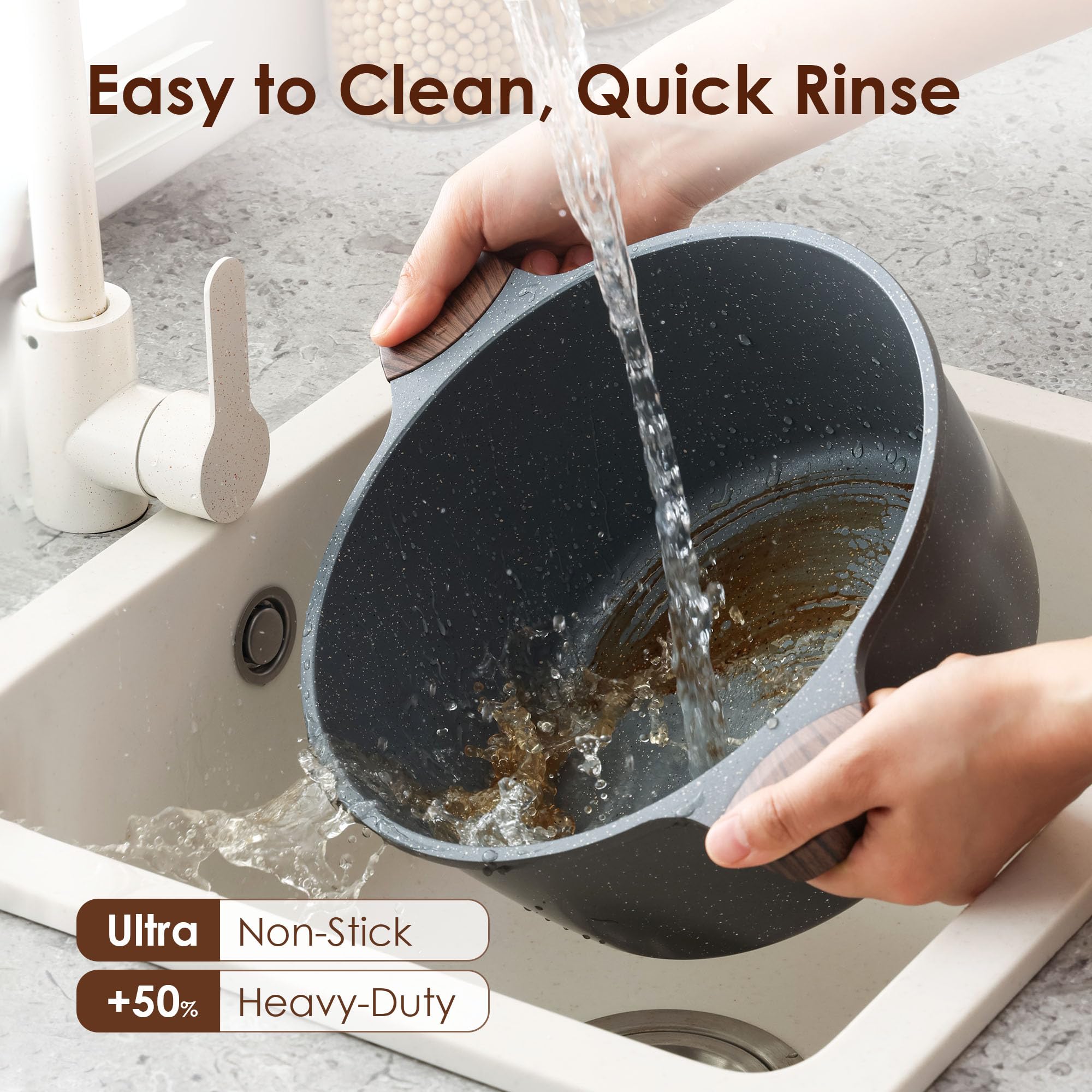 Sensarte Swiss nonstick granite coating promotes easy food release