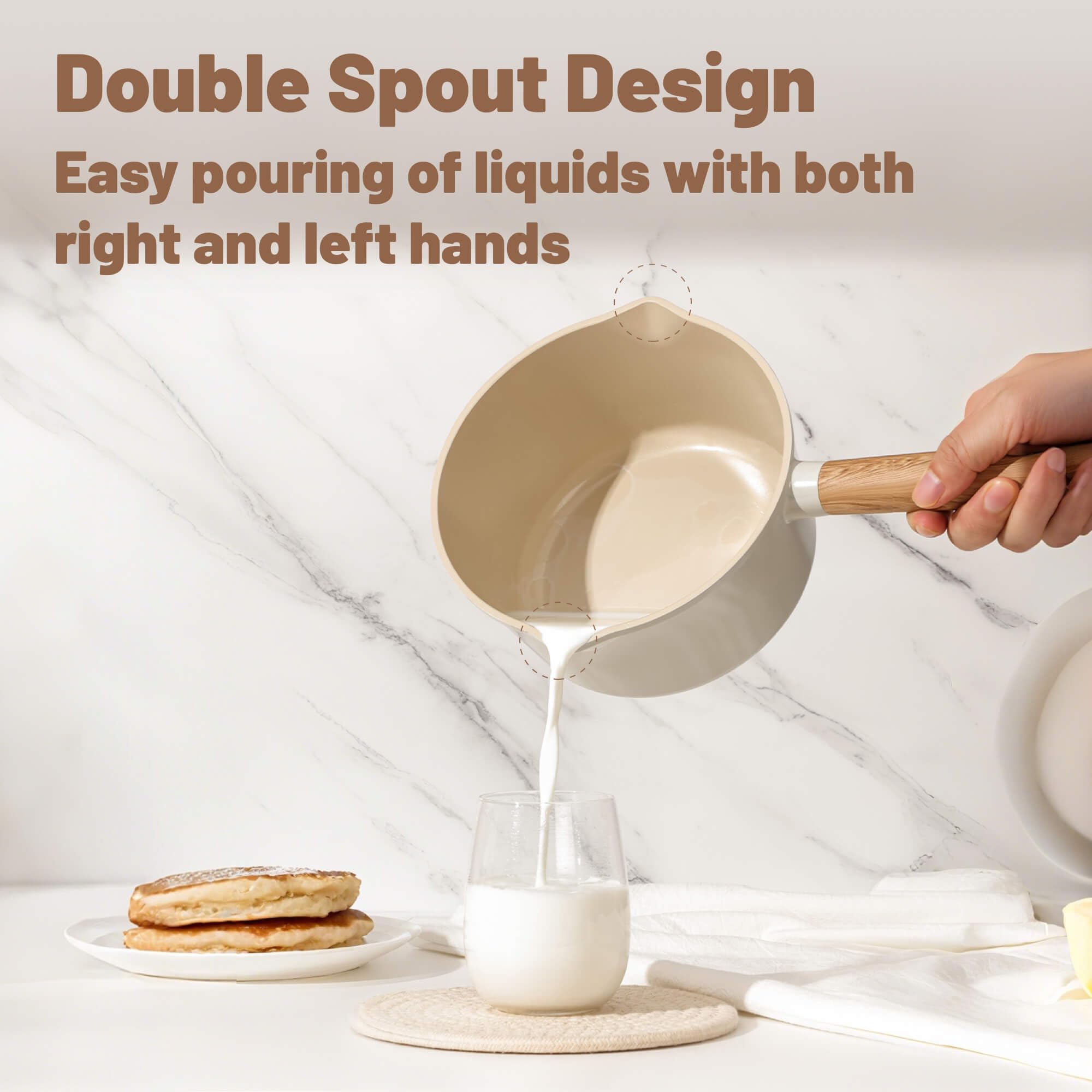 SENSARTE swivel-handle design aids hanging and stacking in compact kitchens.