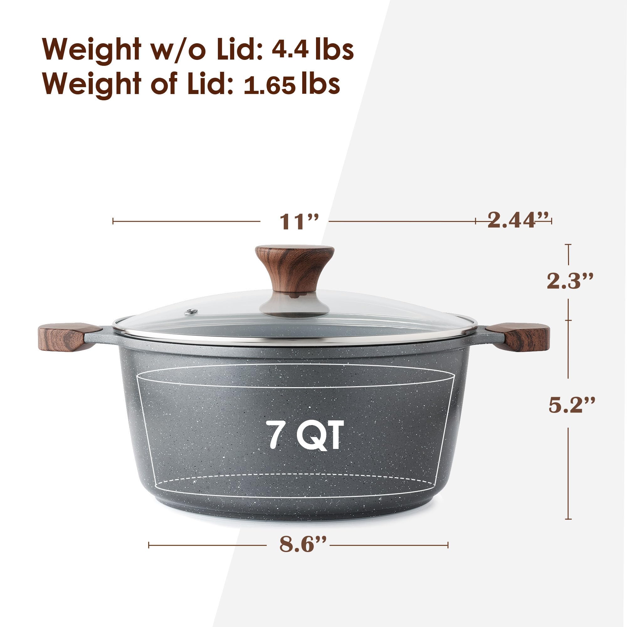 Sensarte tempered glass lid closeup for clear visibility while simmering