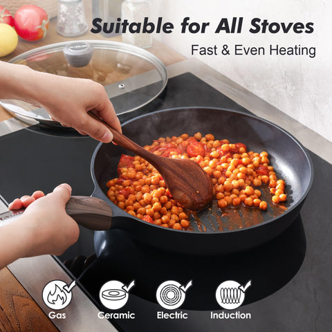 SENSARTE tempered glass lid lets you monitor cooking.