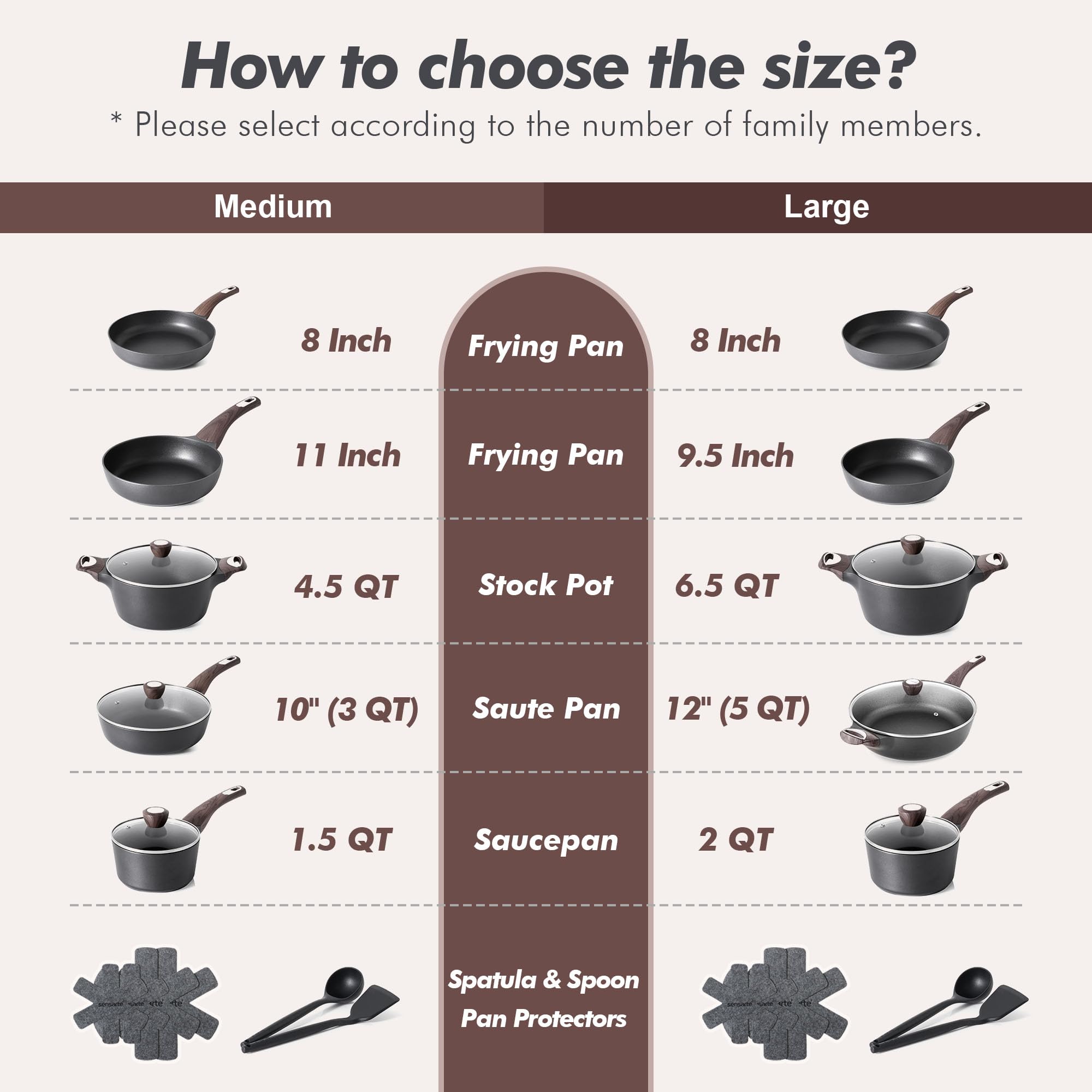 Sensarte utensil set included for handy kitchen prep.