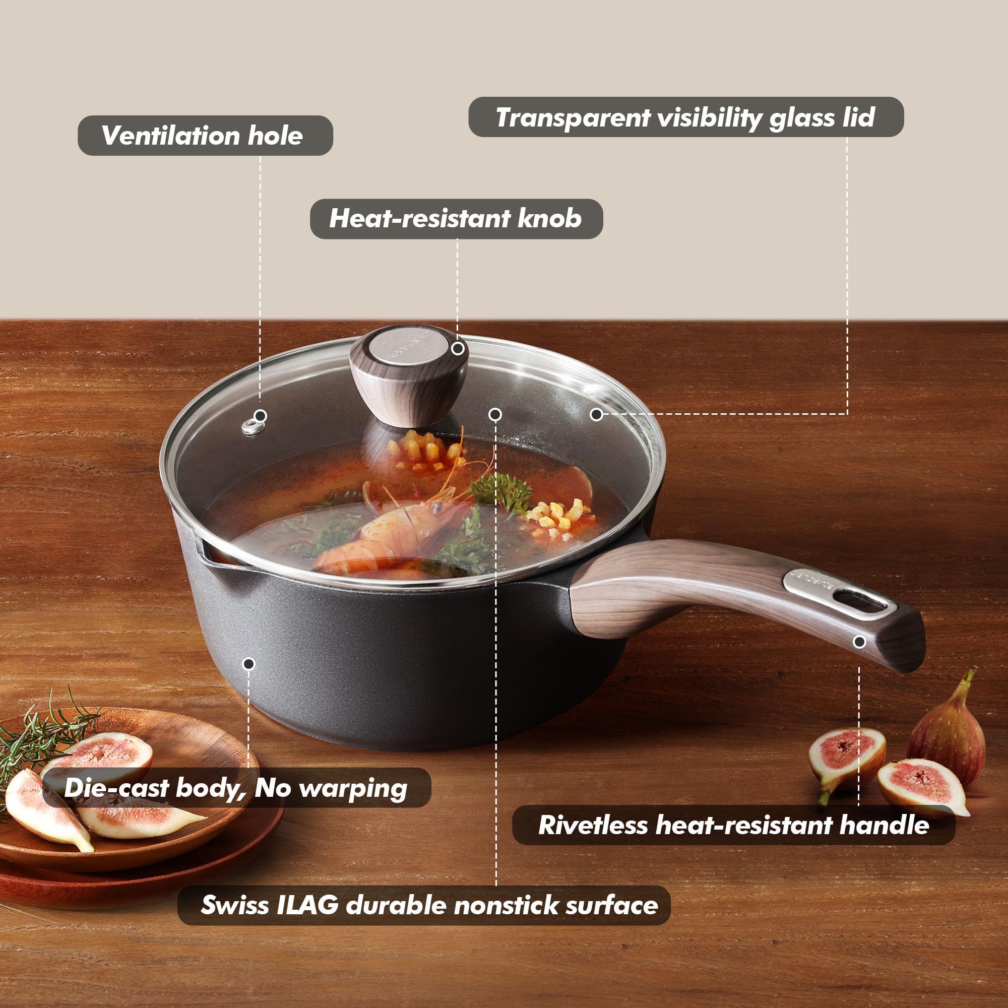 Versatile SENSARTE kitchen set great for sauces, soups, and pasta