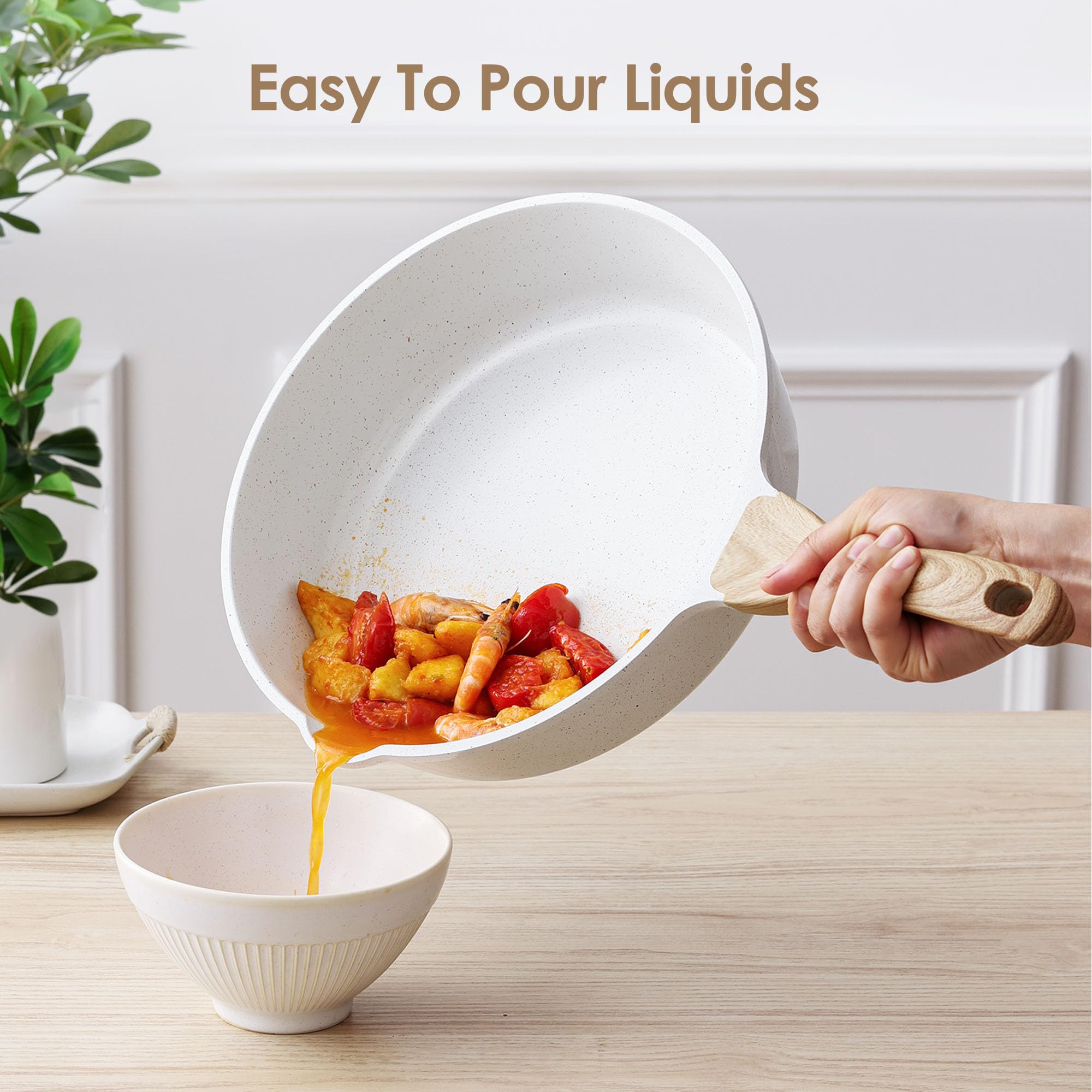 SENSARTE woodgrain bakelite handle stays cool during cooking