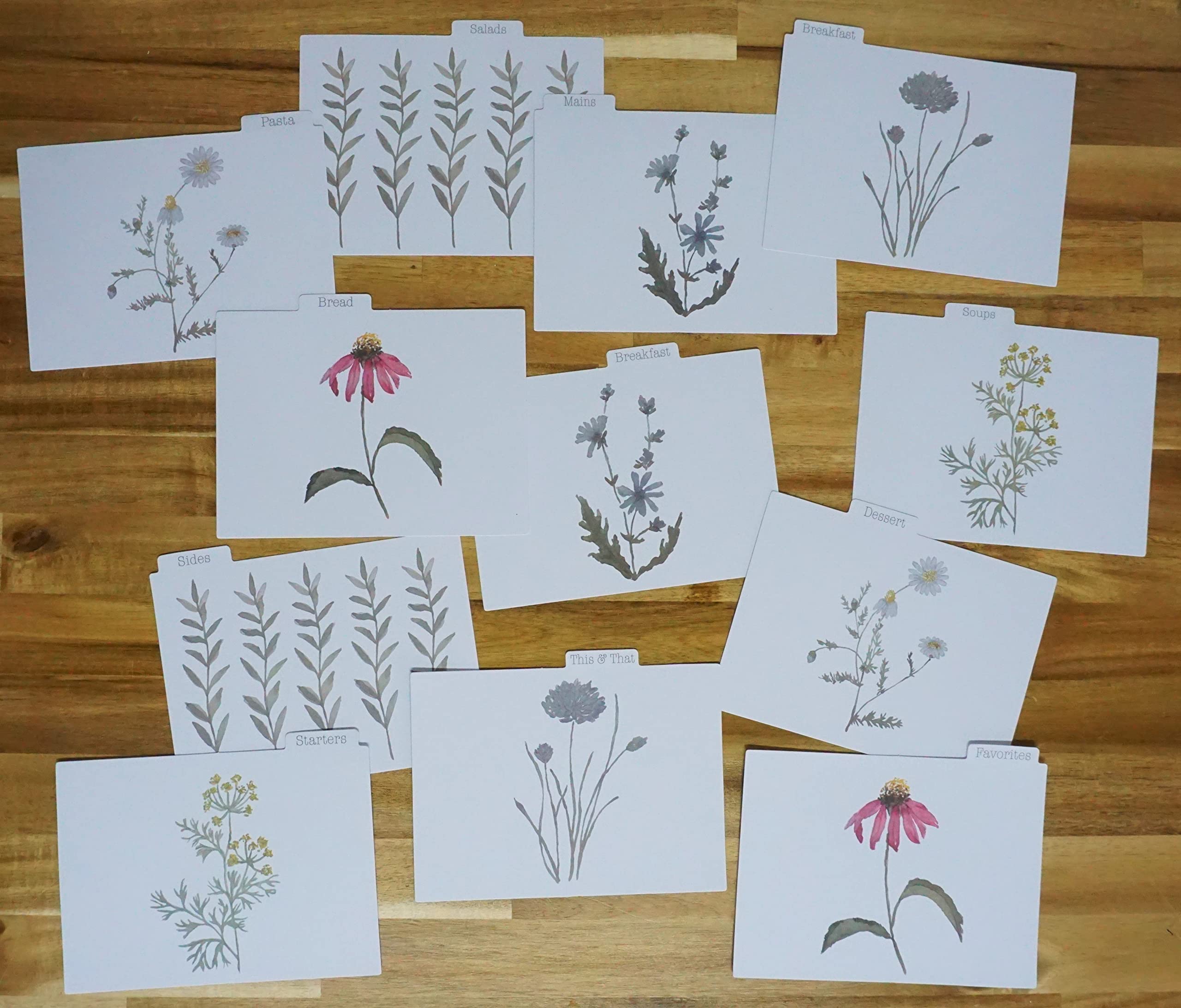 SENSORY4U twelve dividers help sort recipes by category.