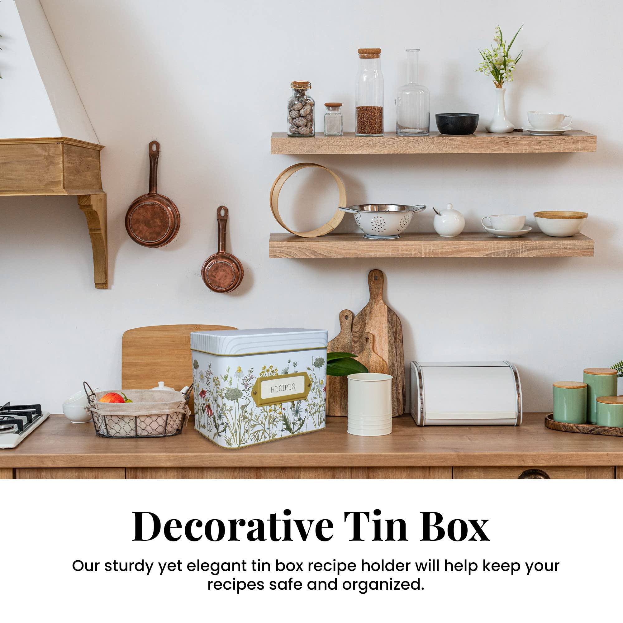 SENSORY4U tin box with wildflower design brightens the kitchen.