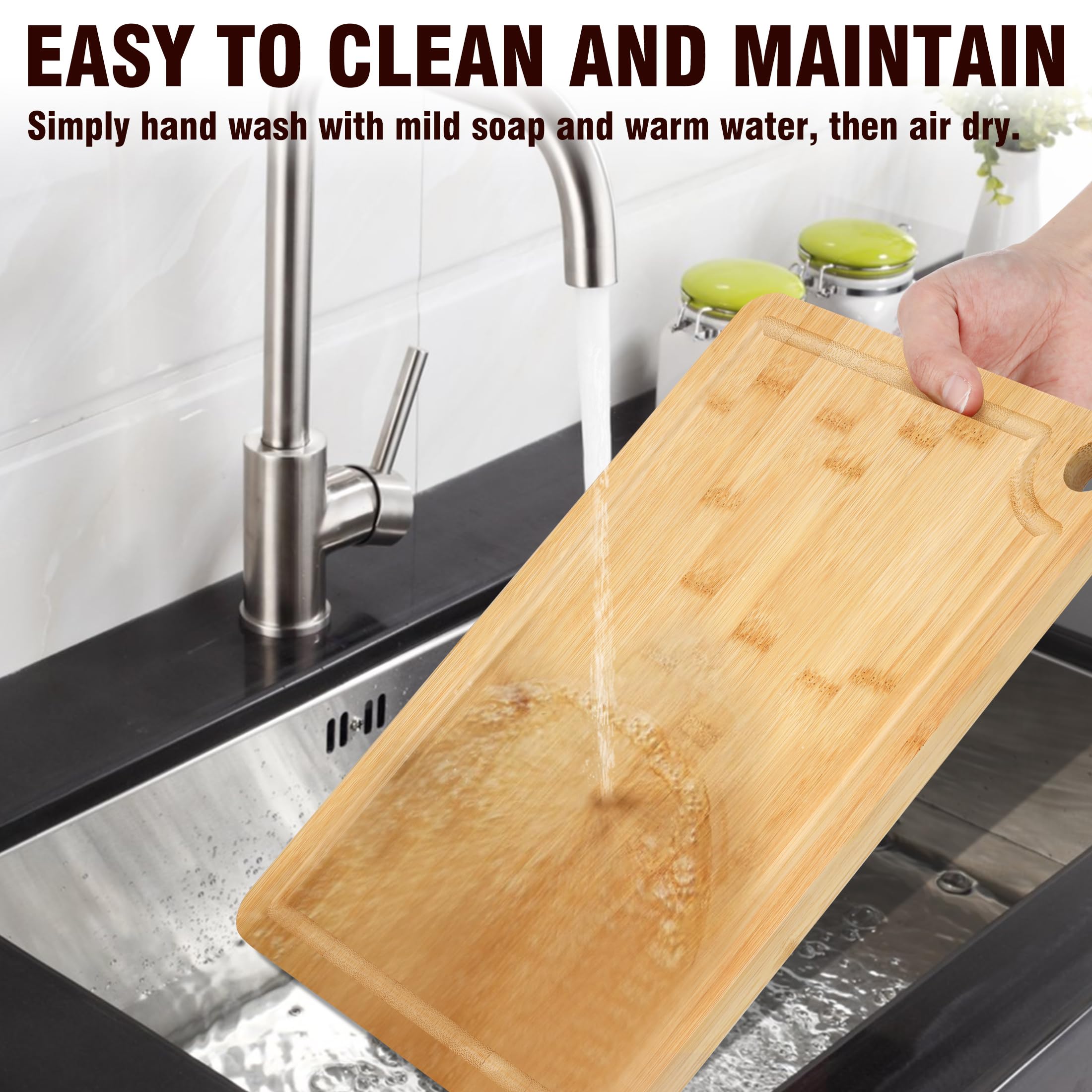 Sentk 0.6-inch thick board offers stability and quiet cutting.