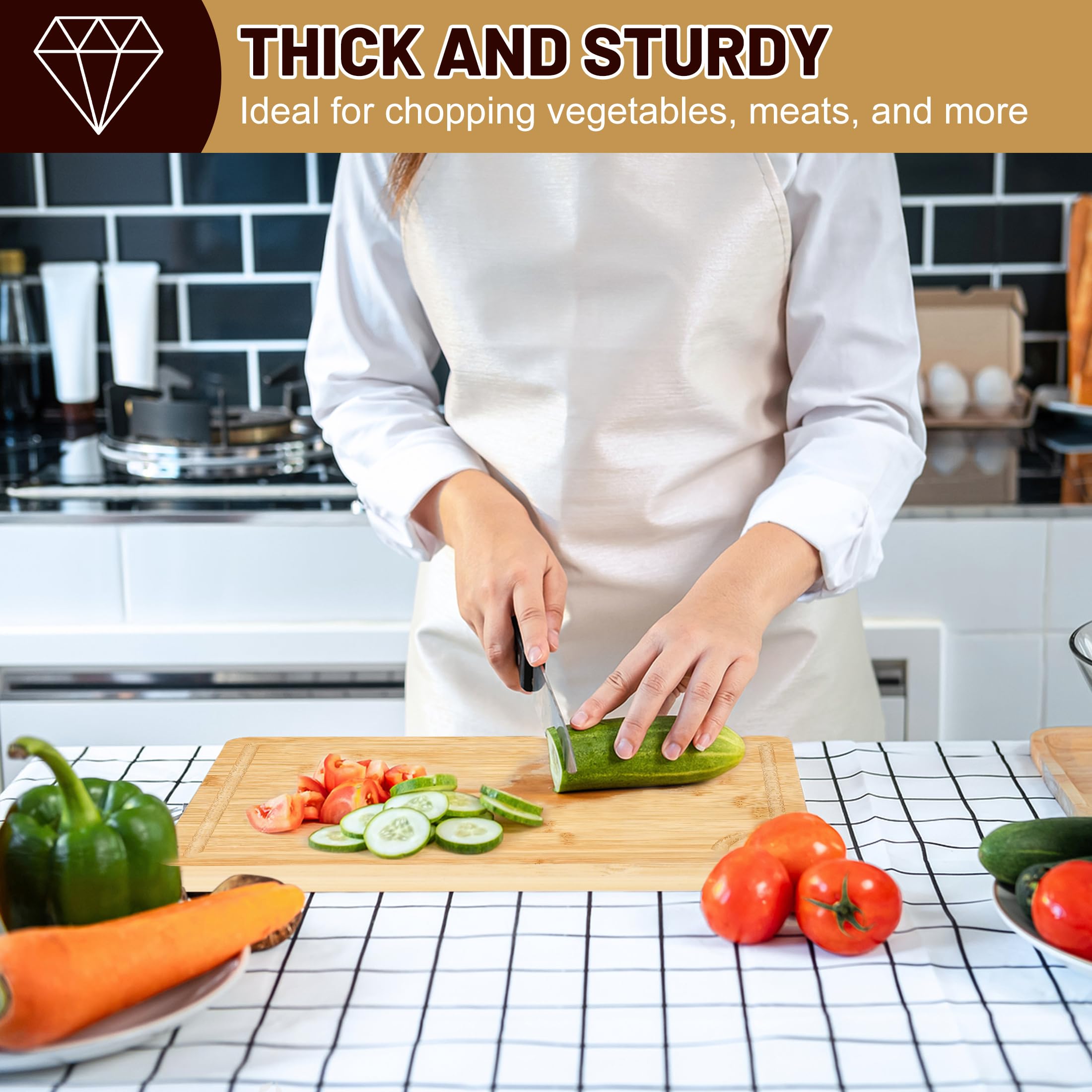 Sentk small 9x6 bamboo board with handle, versatile cheese board option.