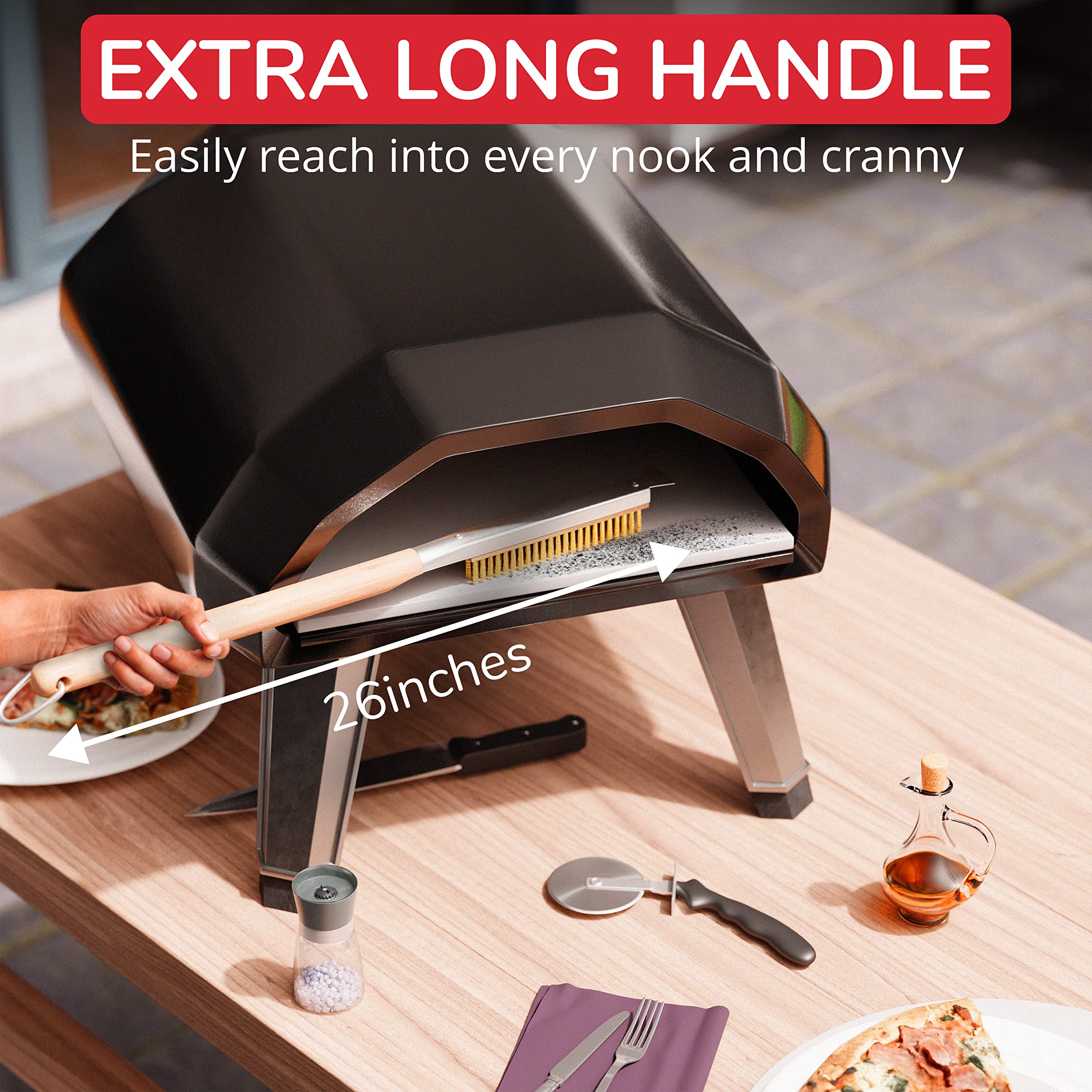 Senwosa heat-resistant stainless steel bristles remove burnt residue