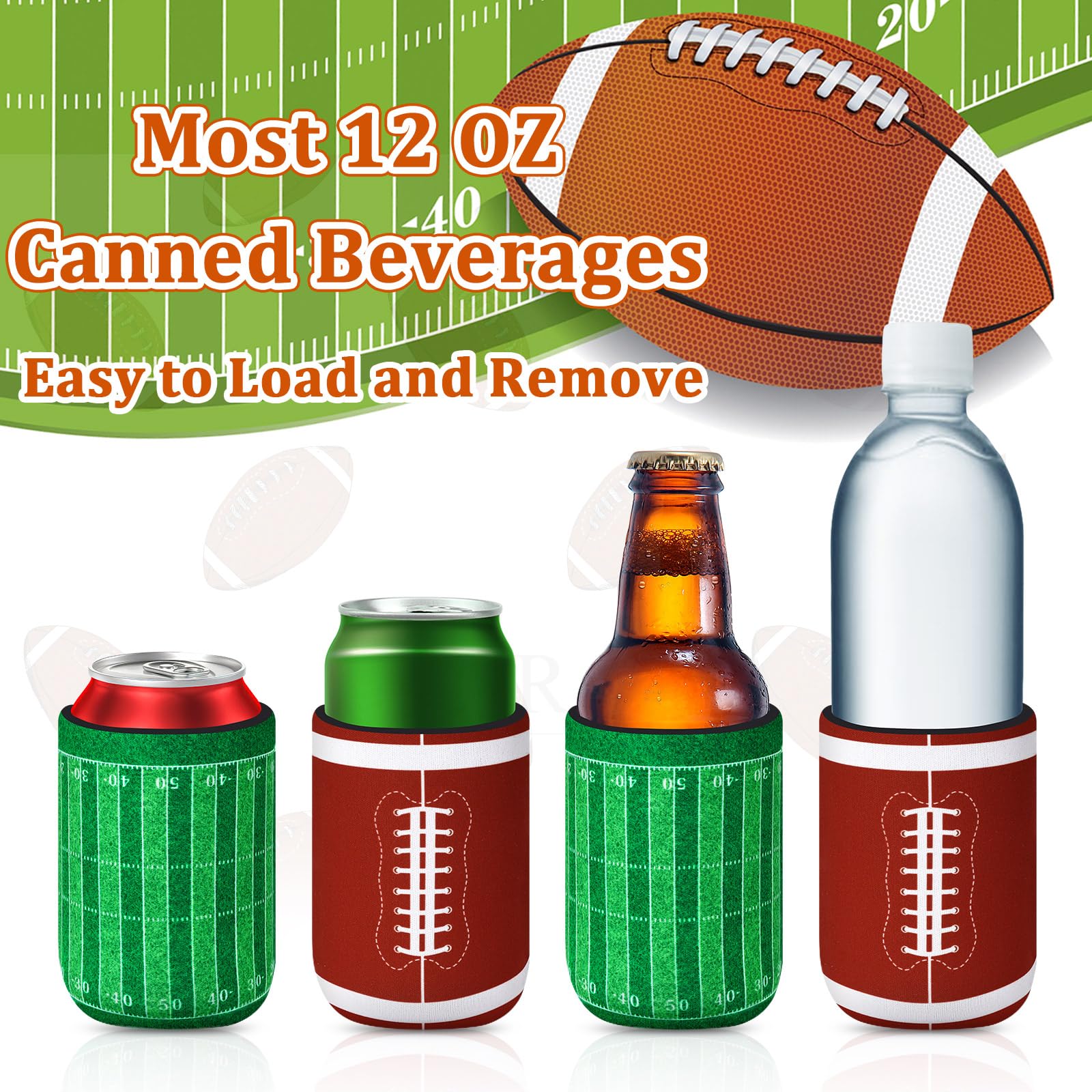 SEPGLITTER football-can cooler sleeve fits standard cans for everyday use