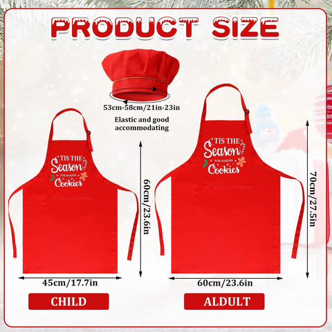 SEPGLITTER red chef hat included for a festive family cooking look