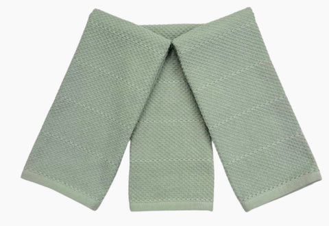 Serafina Home Sage Green towels 18x28 inches shown in oversized view