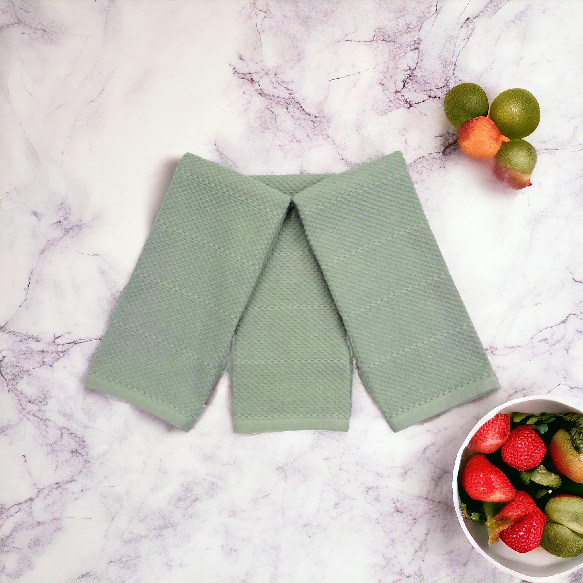 Serafina Home Sage Green terry loop closeup highlighting plush texture