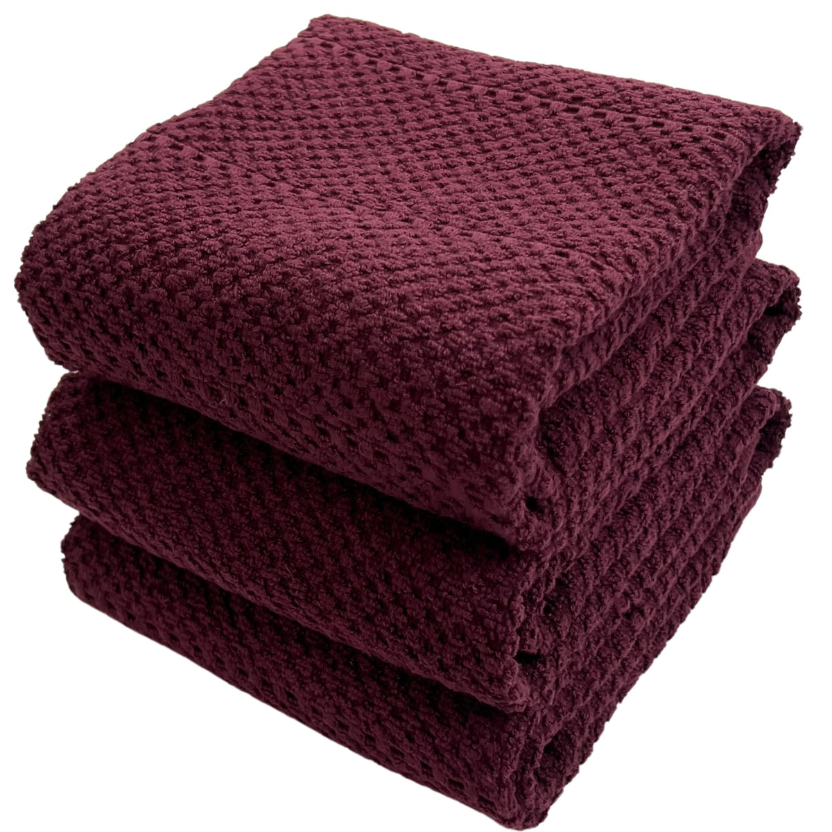 Serafina Home textured purple burgundy dish towel closeup for absorbent drying and style
