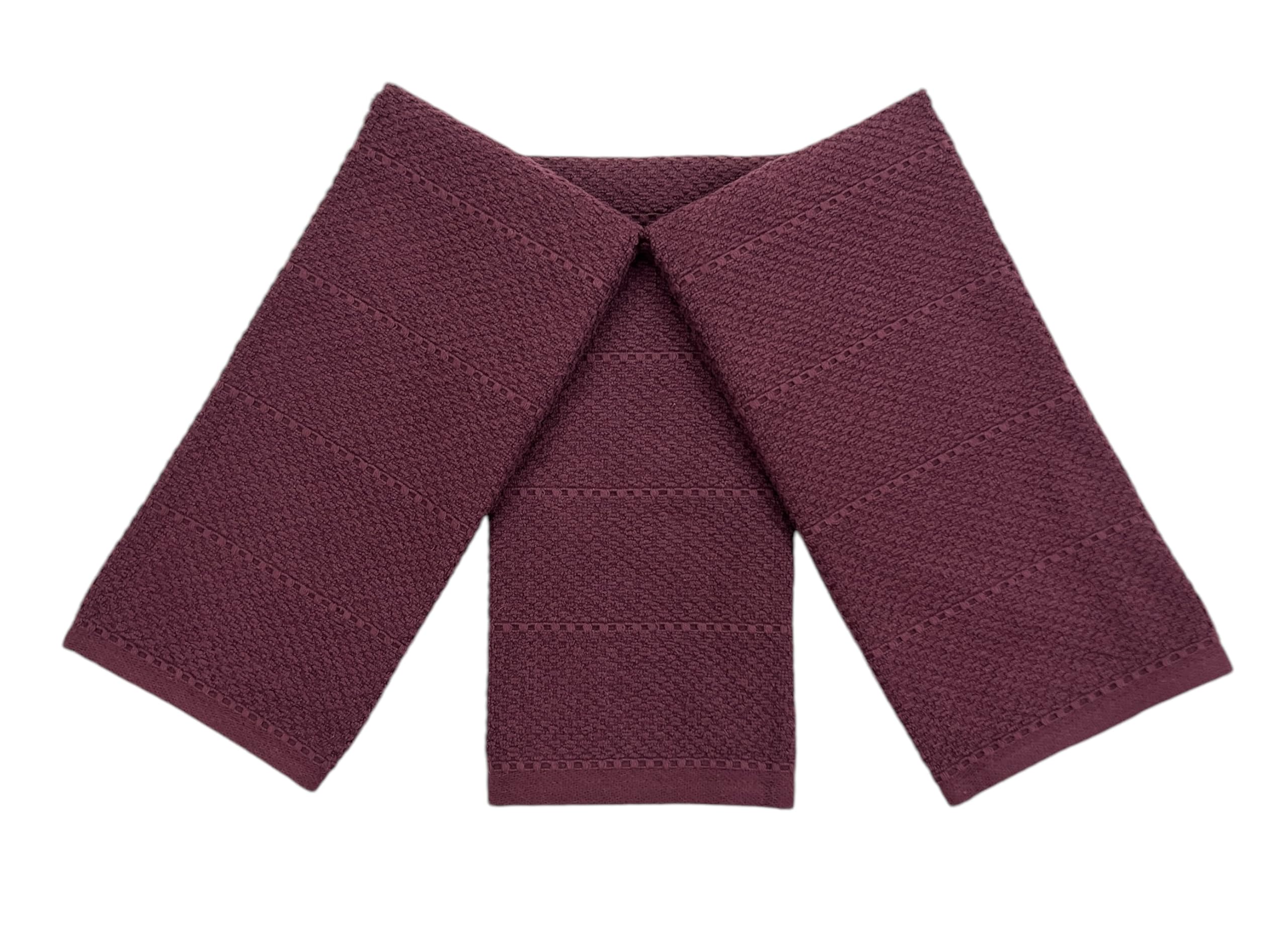 Serafina Home wine color towels brighten kitchens for versatile cleaning