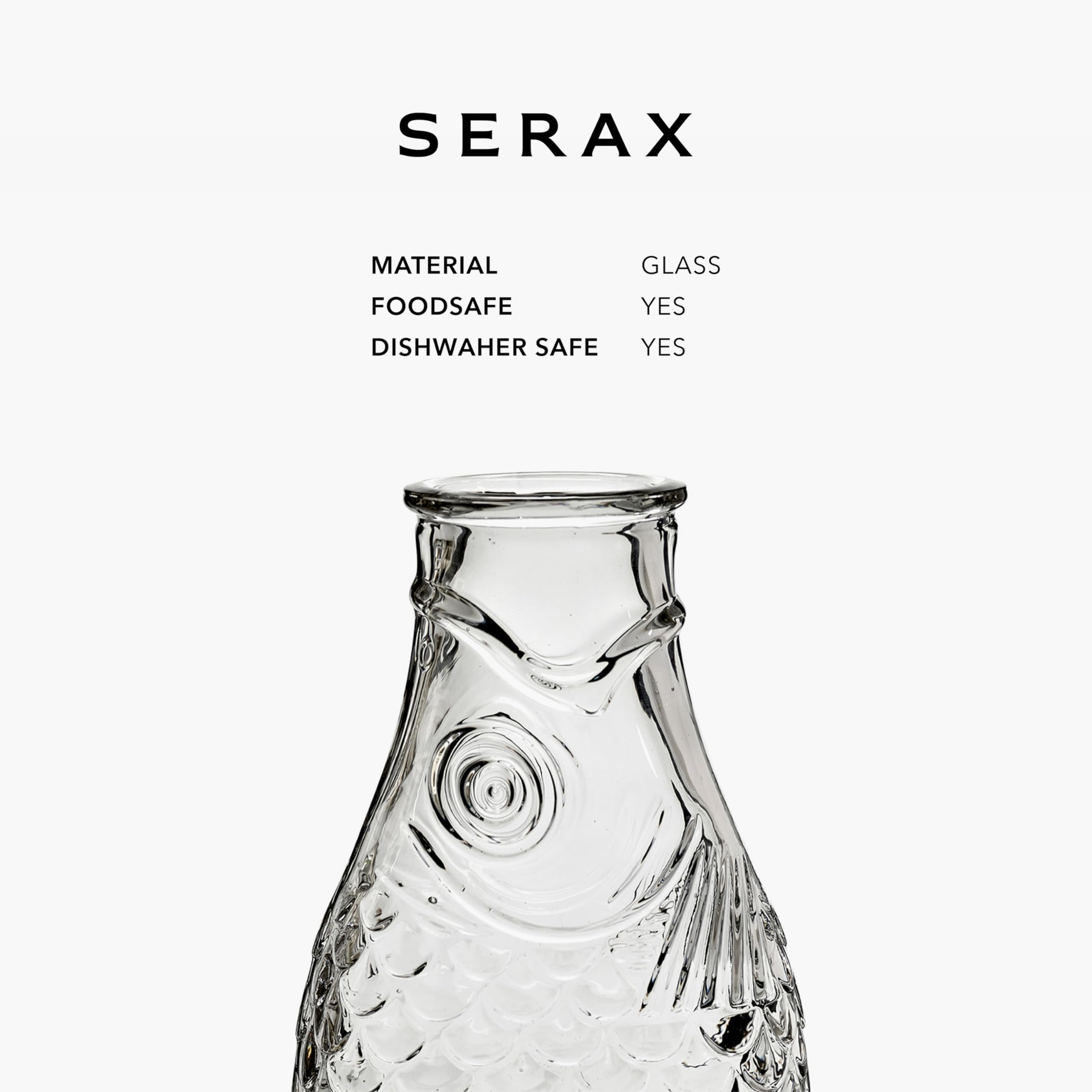 Serax clear bottle for hot and cold drinks with elegant presence.