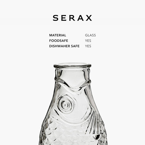 Serax clear bottle for hot and cold drinks with elegant presence.
