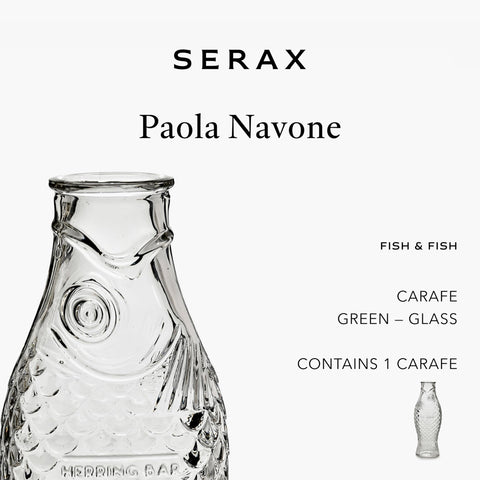Serax Fish & Fish glassware pitcher complements aperitifs and tastings.