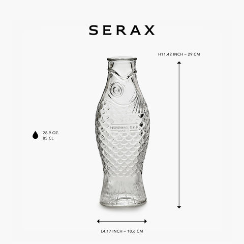 Serax water pitcher from Fish & Fish collection, sleek Paola Navone design at the table.