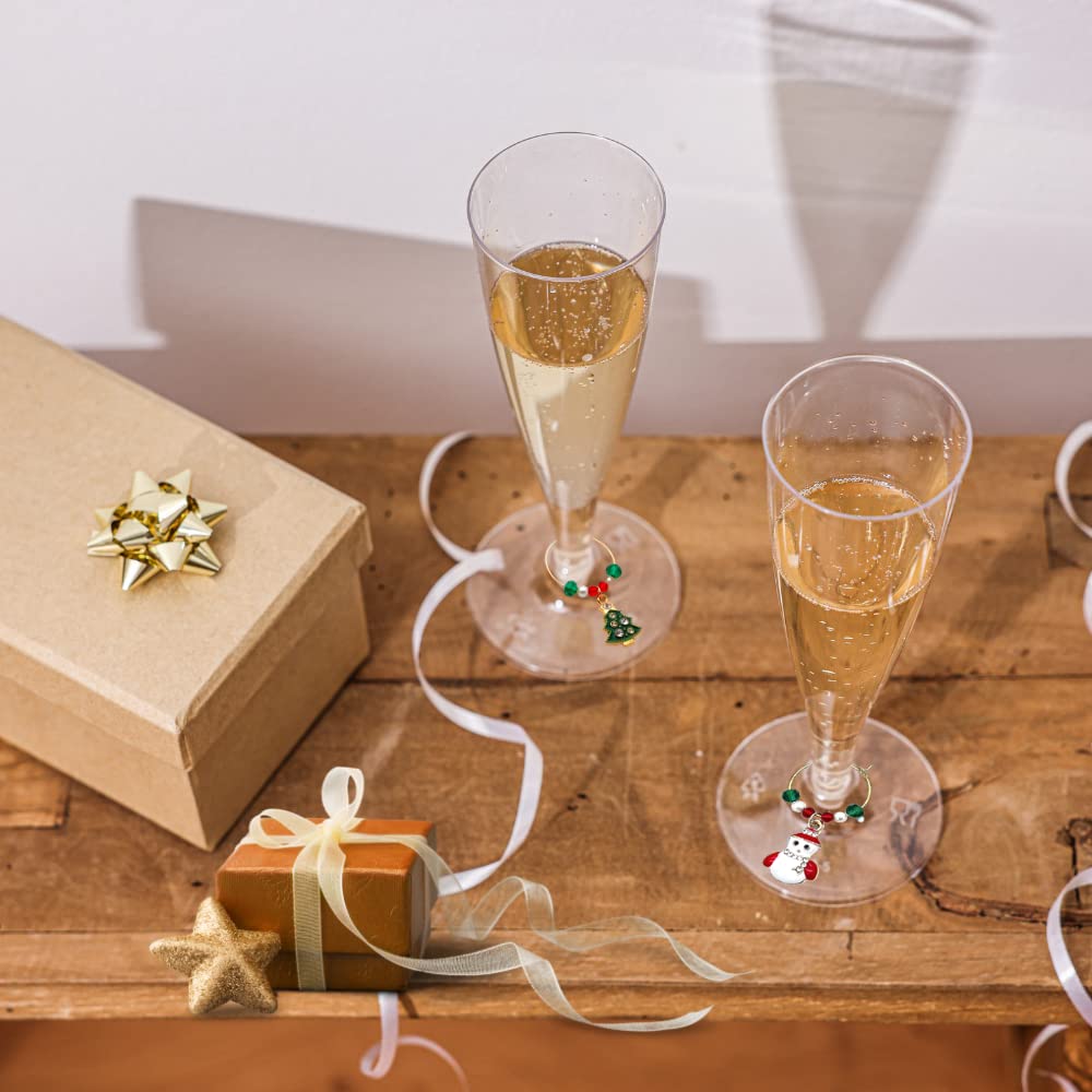 Serendipity gold Christmas Tree wine charm brightens any party