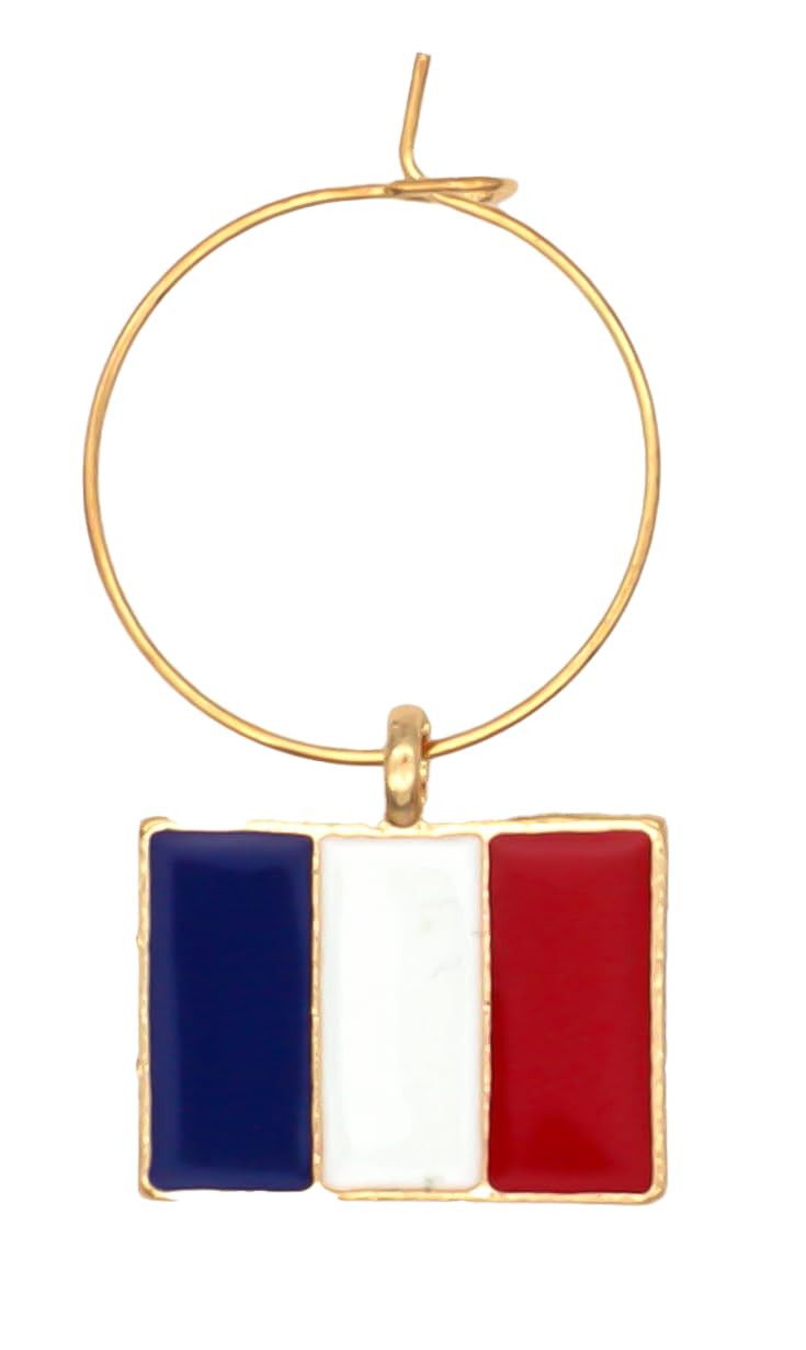 Serendipity France wine glass charms with the French flag for a chic party touch.