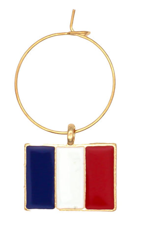 Serendipity France wine glass charms with the French flag for a chic party touch.