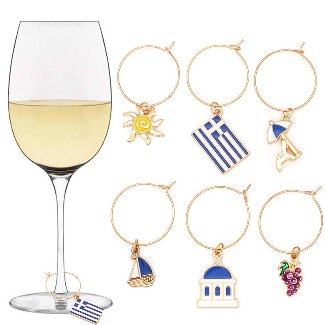 Serendipity Greek wine charms gift idea for Greek-inspired celebrations