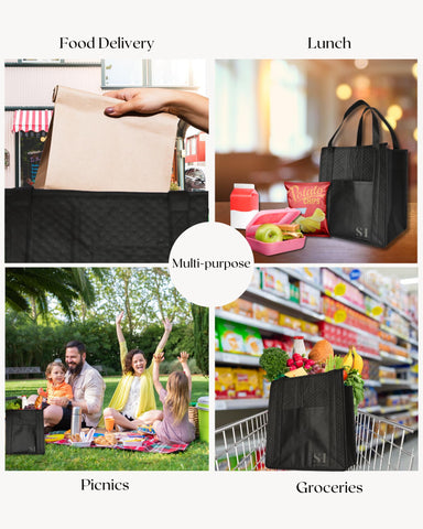 Lunchtime or delivery scenarios highlight versatility for meals on the move.