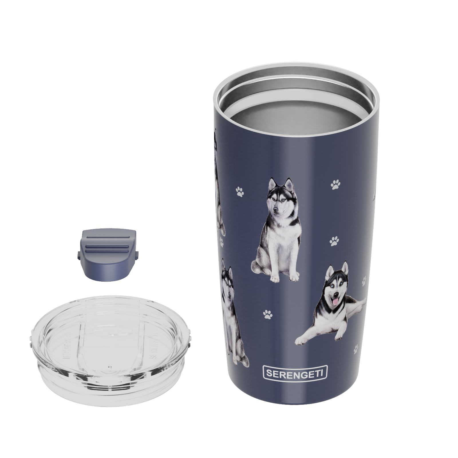 SERENGETI no-sweat design tumbler keeps hands dry during hot or cold drinks