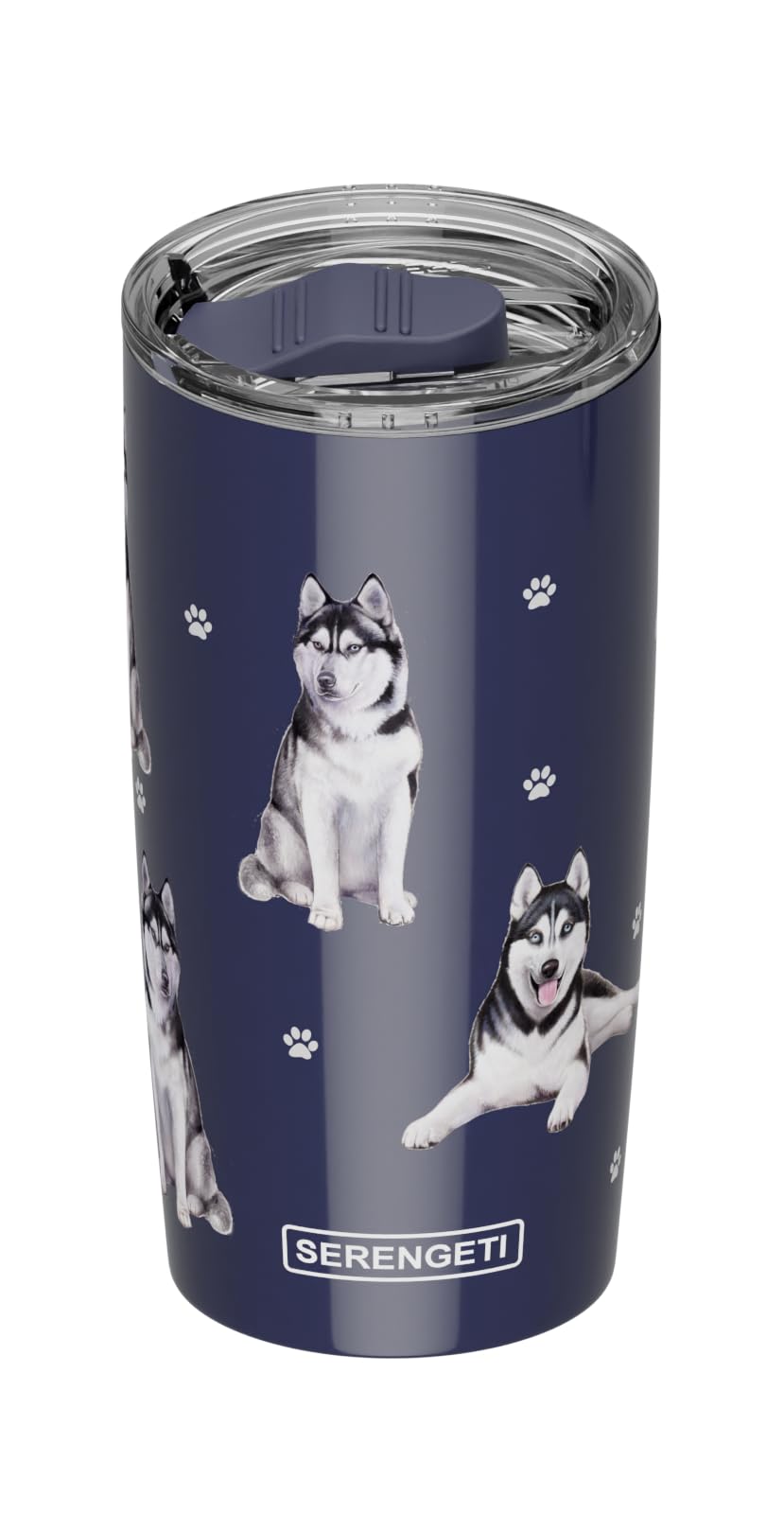 SERENGETI Siberian Husky 3D art tumbler with raised design for dog lovers