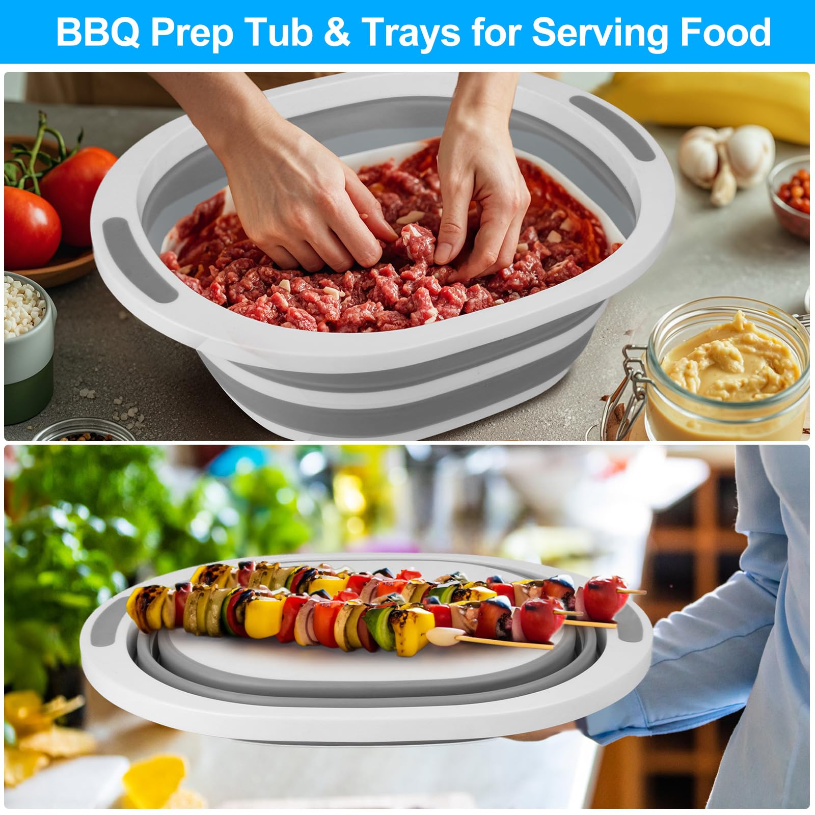 Seropy 2-in-1 dishpan and cutting board in one portable unit.
