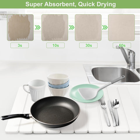 Seropy diatomaceous earth drying mat highlighting absorbency and quick drying.