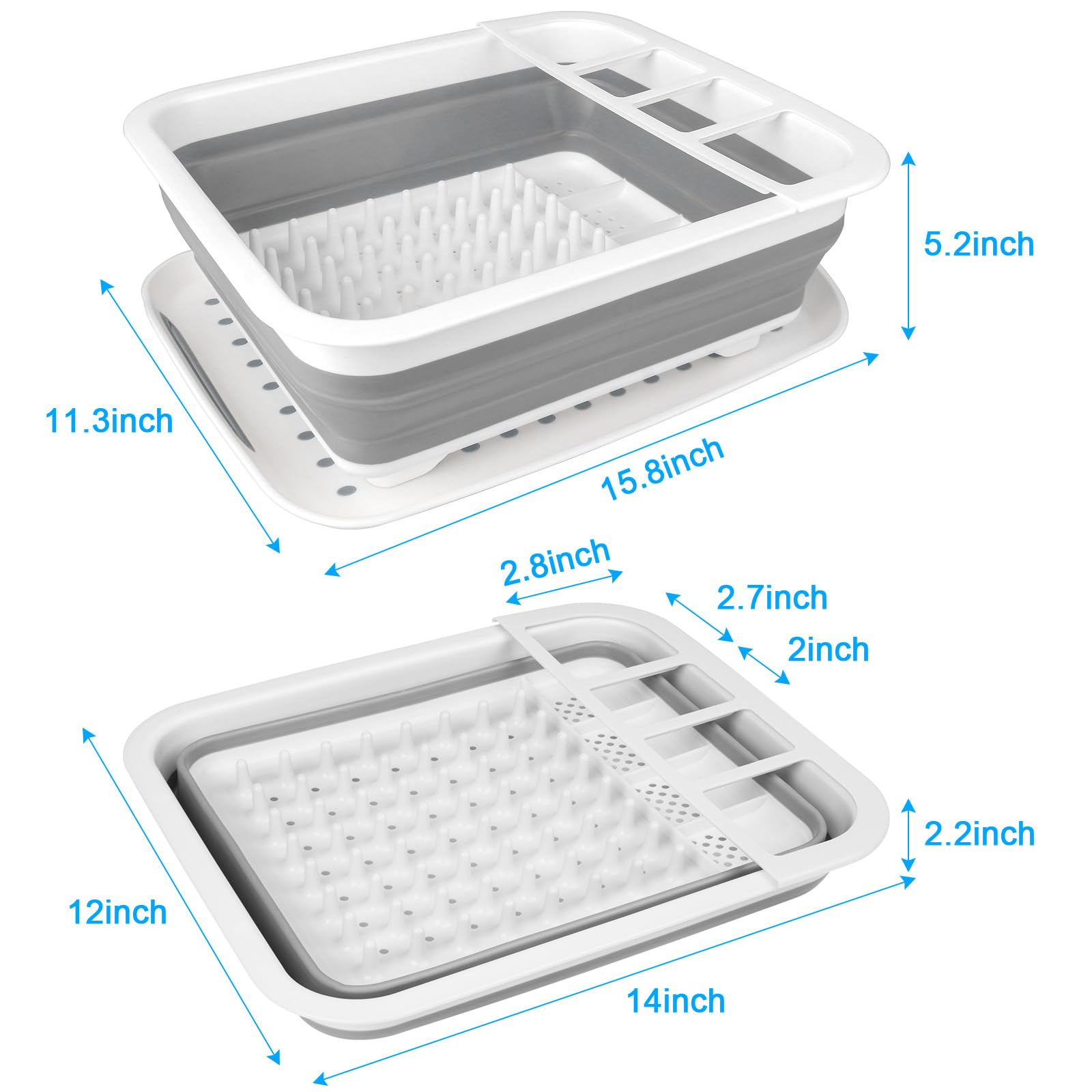 Seropy foldable dish drainer pop-up over sink enabling quick drying.