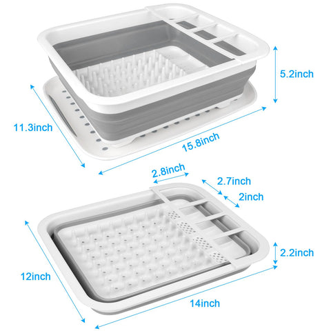 Seropy foldable dish drainer pop-up over sink enabling quick drying.
