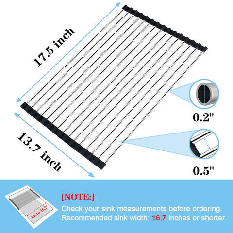 Seropy stainless-steel dish drying rack provides sturdy, heavy-duty cookware support.
