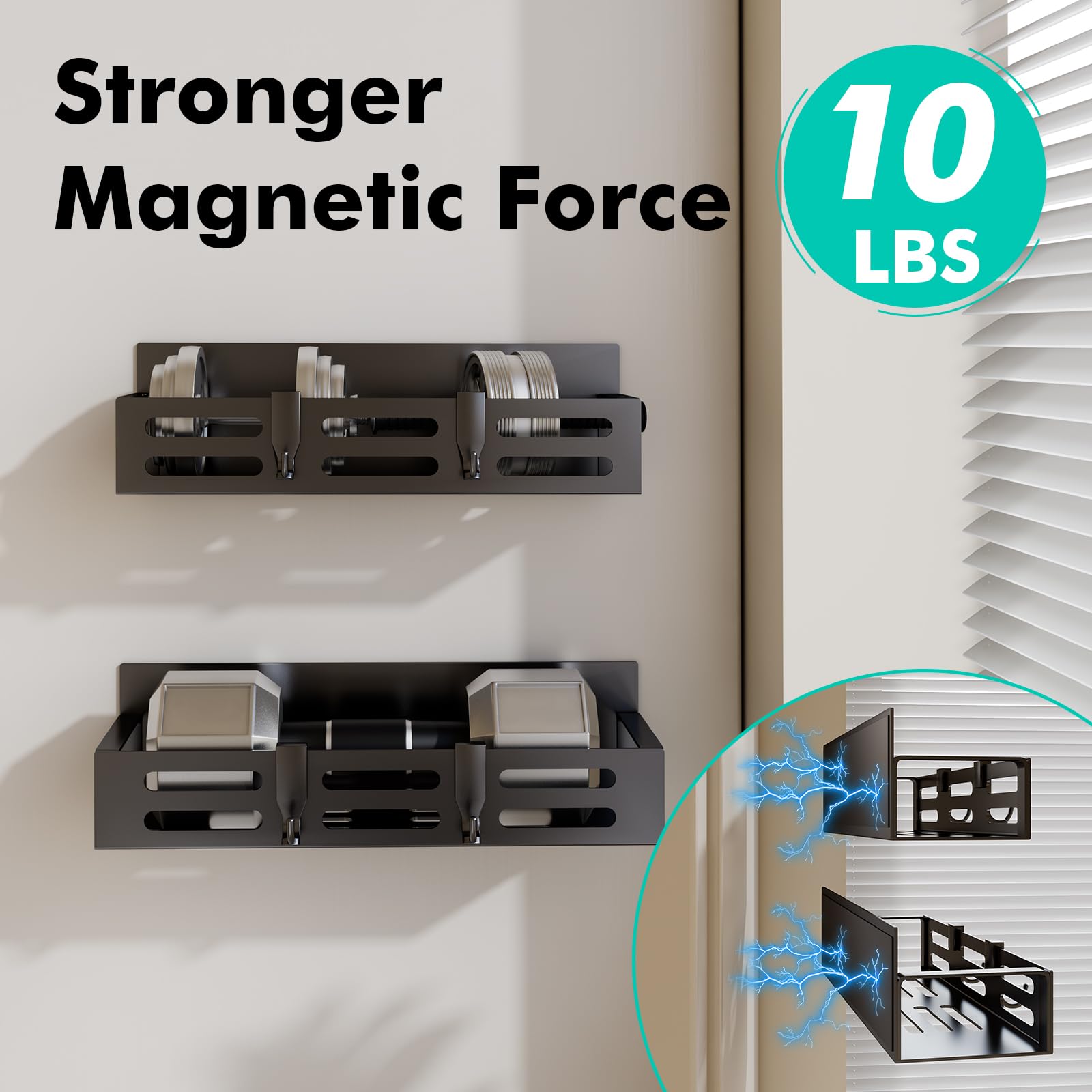 SETBAOO paper towel holder mounted magnetically for quick access.
