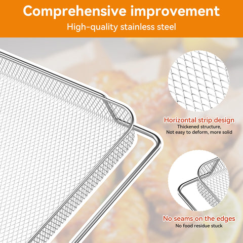 SettleDown 3-pack promotes even heat and air circulation for crisp results