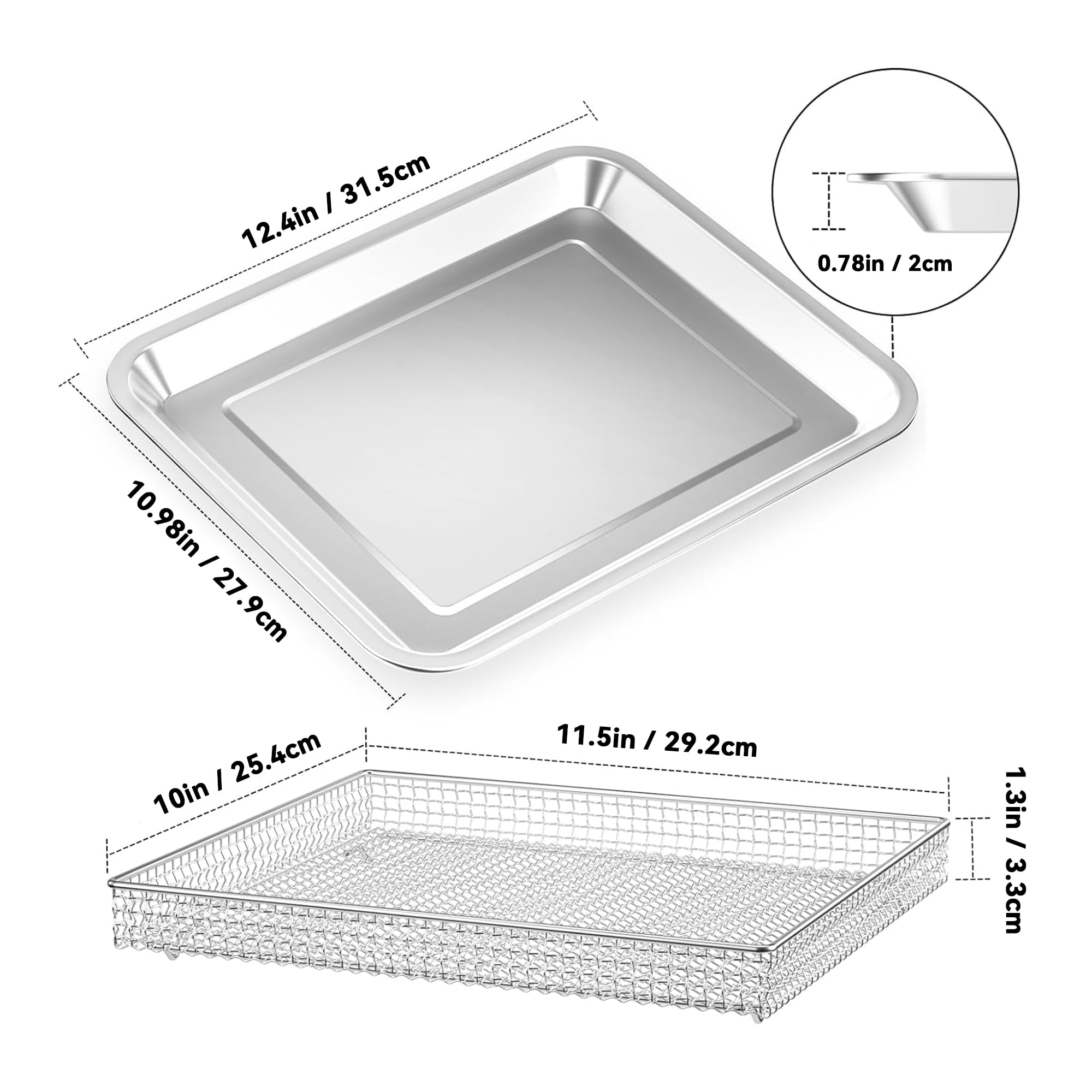 SettleDown stainless steel baking tray fits Cuisinart TOA-60/TOA-65 for easy meals.