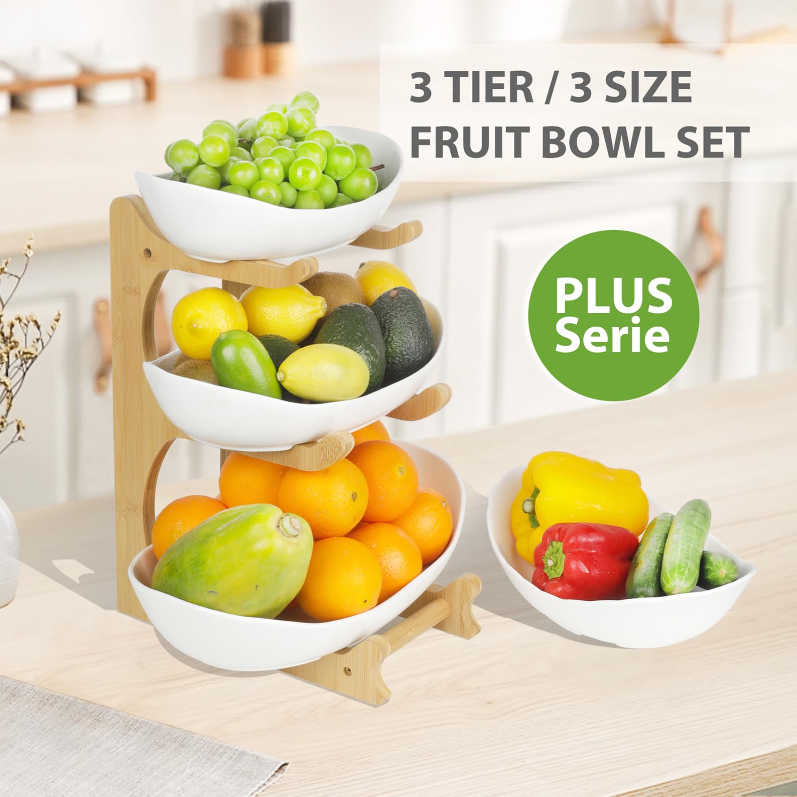 Seven Sparta fruit bowl with bamboo stand used as dessert display at a party