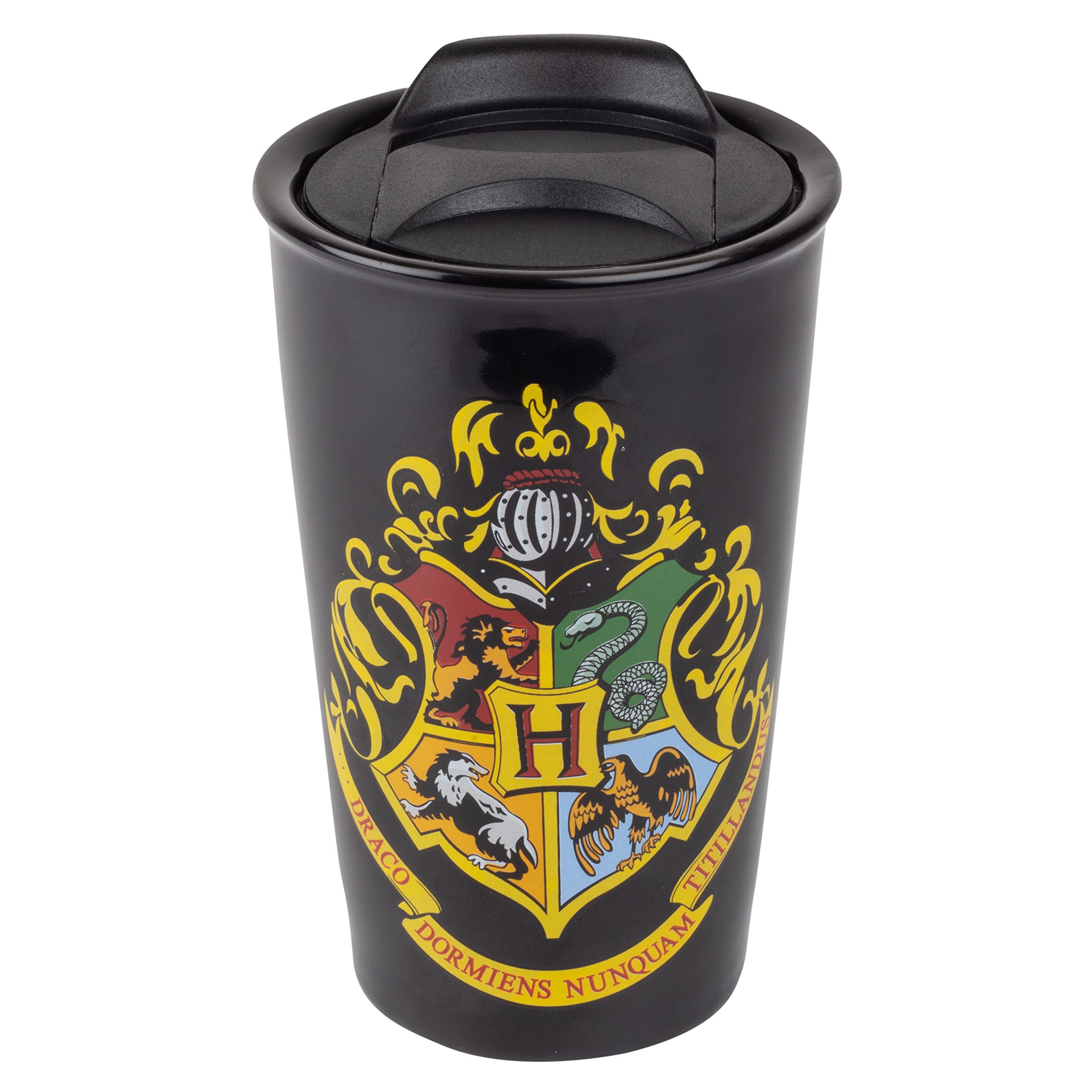 Seven20 Harry Potter Hogwarts travel mug with crest for on-the-go warmth.