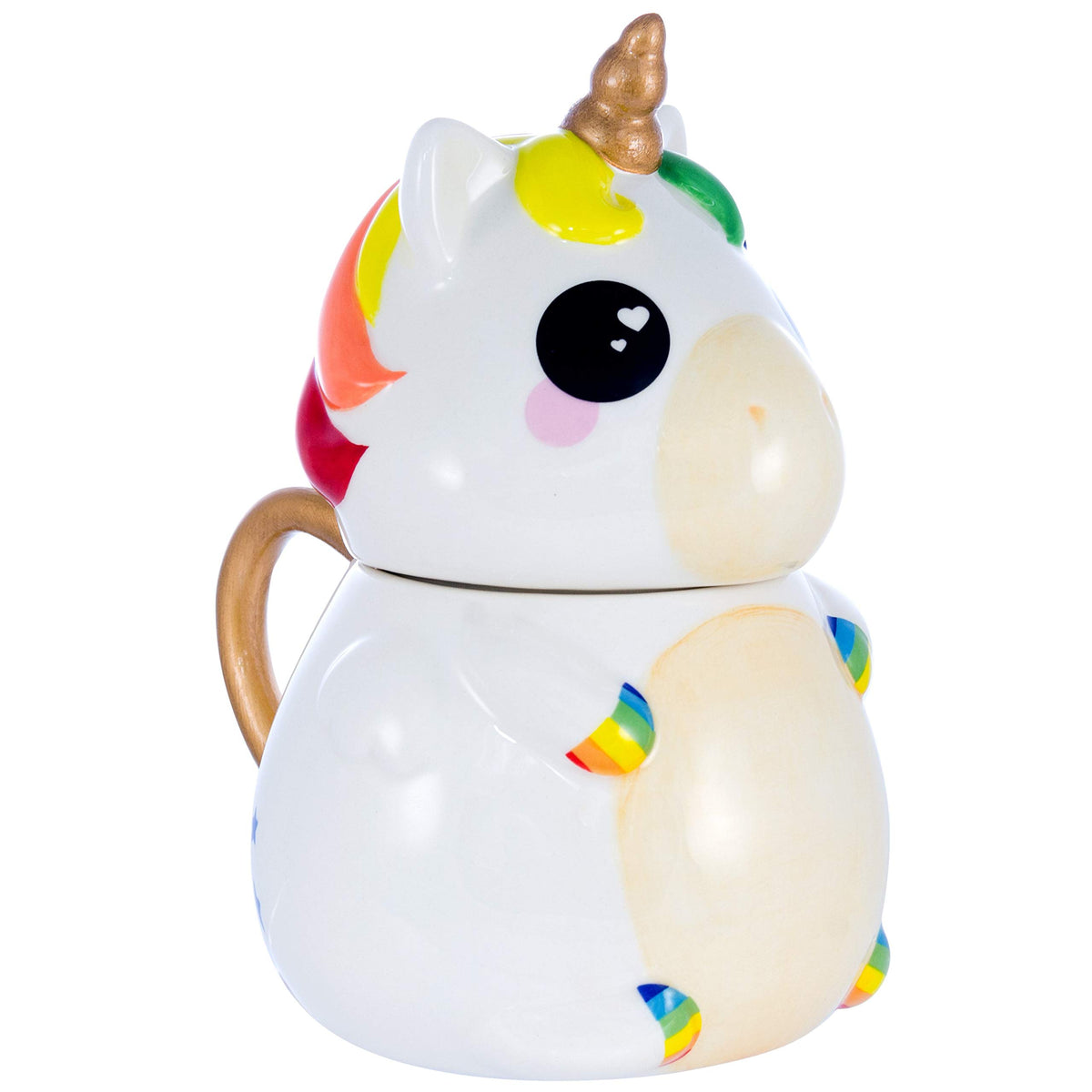 Seven20 Rainbow Unicorn mug with lid keeps drinks warm and adds whimsy