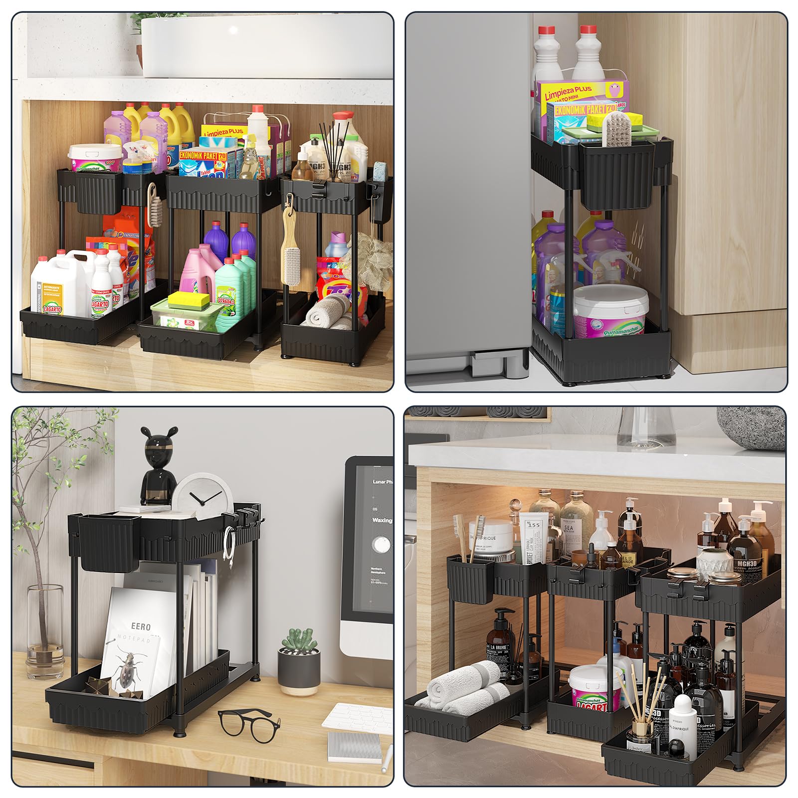 Sevenblue under-sink organizer with add-ons keeps clutter at bay.