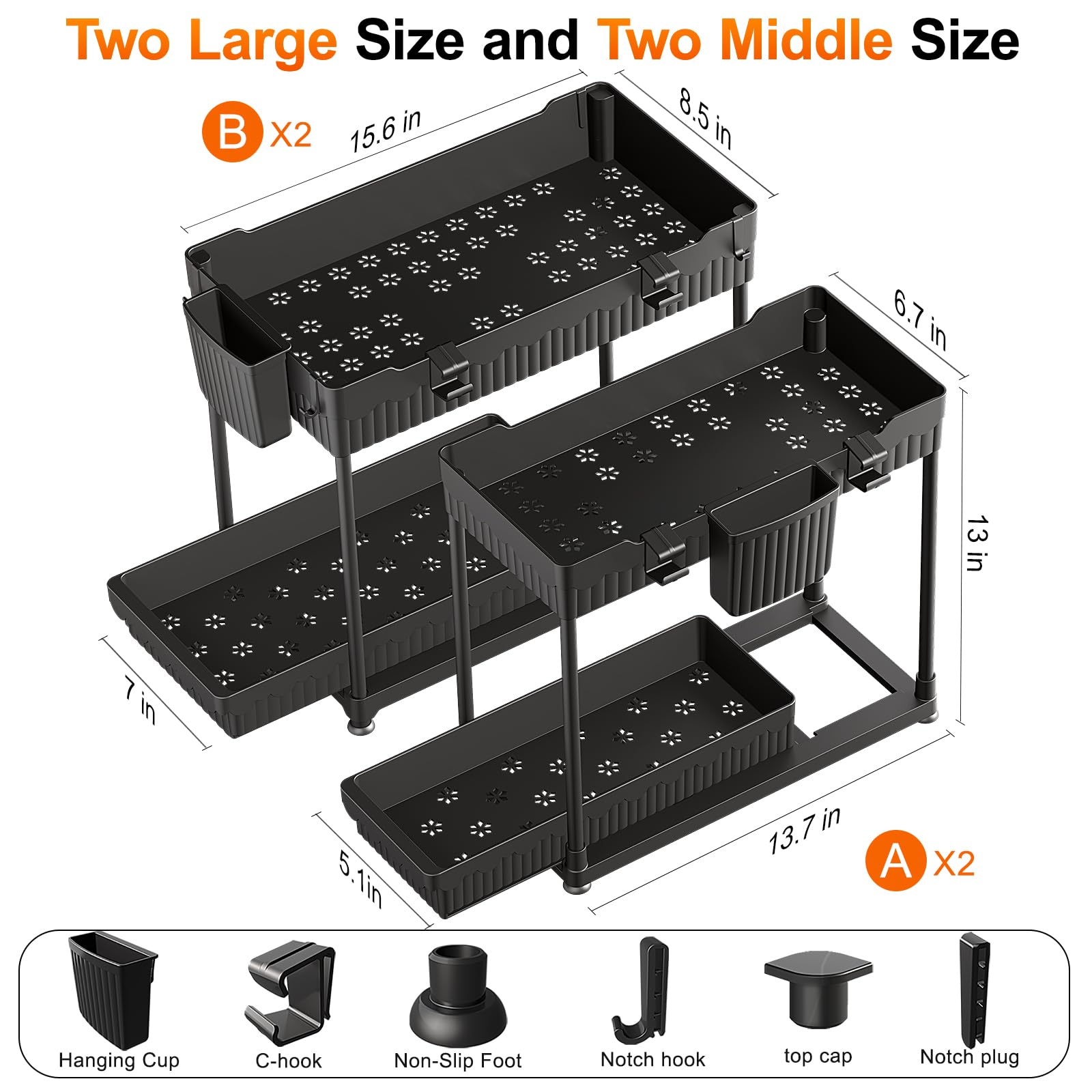 Sevenblue adjustable design adapts to different cabinet sizes.