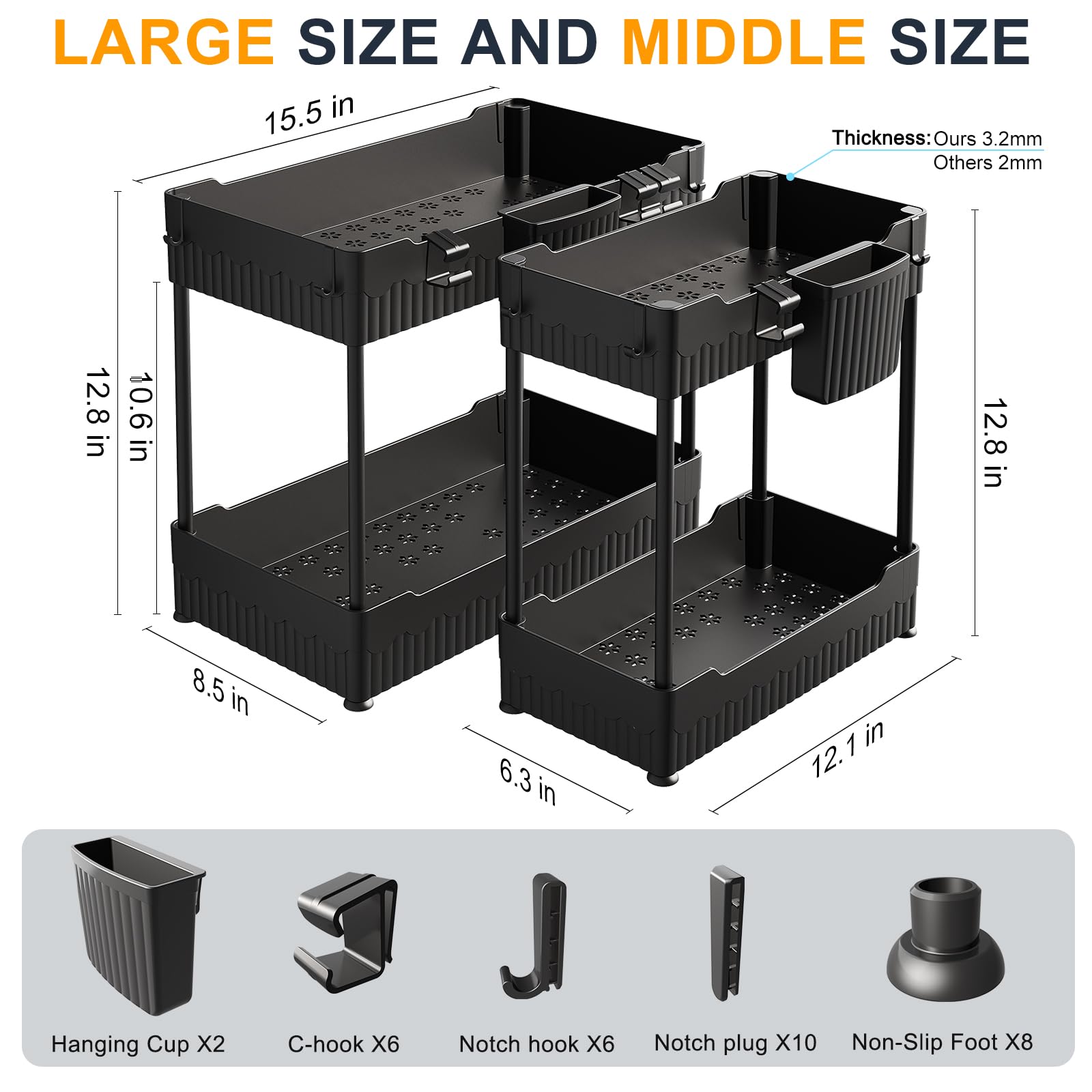 Sevenblue adjustable storage configuration adapts to tall cleaners and odd shapes